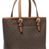 Bolsa Michael Kors Original Jet Set Travel Tote X-small Café Color Marrón Monograma Marrón Claro