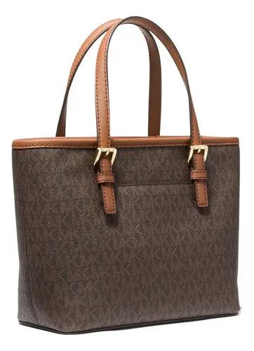 Bolsa Michael Kors Original Jet Set Travel Tote X-small Café Color Marrón Monograma Marrón Claro