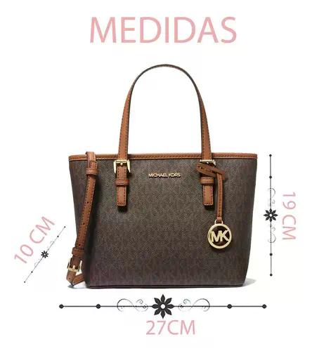 Bolsa Michael Kors Original Jet Set Travel Tote X-small Café Color Marrón Monograma Marrón Claro