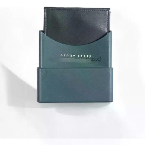 Billetera De Cuero Perry Ellis Negro