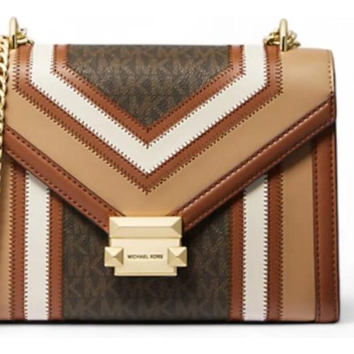 Cartera Y Crossbody Michael Kors Modelo Whitney Marrón Dorado