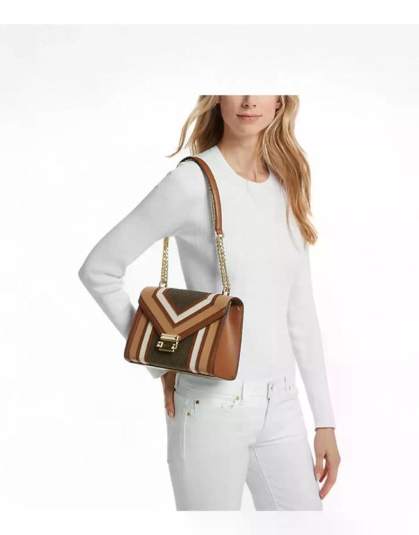 Cartera Y Crossbody Michael Kors Modelo Whitney Marrón Dorado