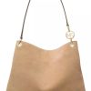 Cartera Tote Michael Kors Modelo Christina Original Beige Lisa Dorados
