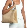 Cartera Tote Michael Kors Modelo Christina Original Beige Lisa Dorados