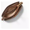 Cartera Crossbody Michael Kors Modelo Trisha Marrón Monograma Dorado