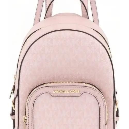 Mini Mochila Michael Kors Jaycee Convertible En Crossbody Color Rosa Diseño De La Tela Monograma