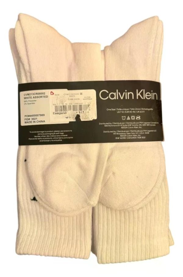 Pack X 5 Calcetas Calvin Klein Hombre Blanco Liso 40 - 46