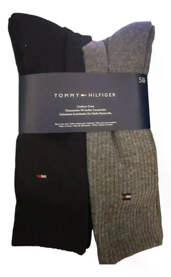 Pack X 5 Calcetas Tommy Hilfiger Lisas Gris Liso 40 A 45