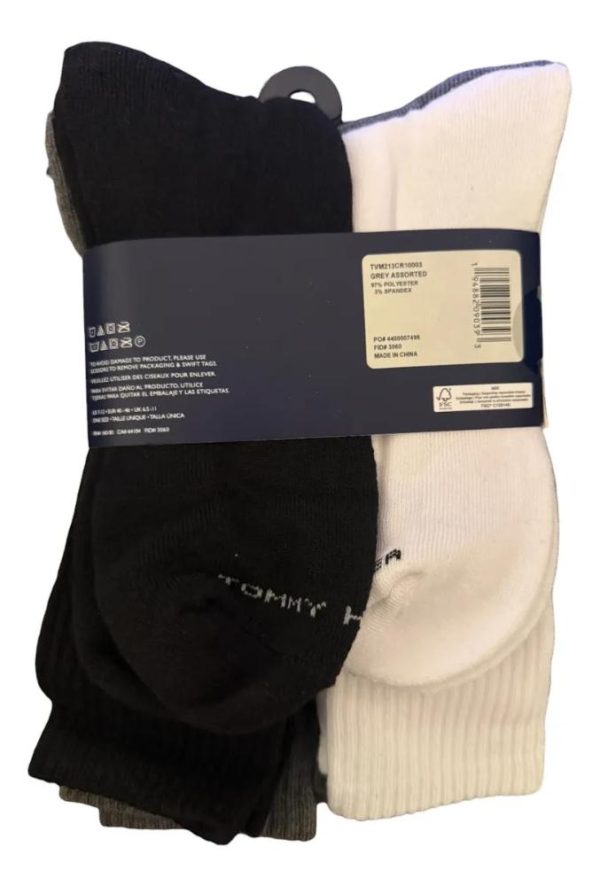 Pack X 5 Calcetas Tommy Hilfiger Lisas Gris Liso 40 A 45