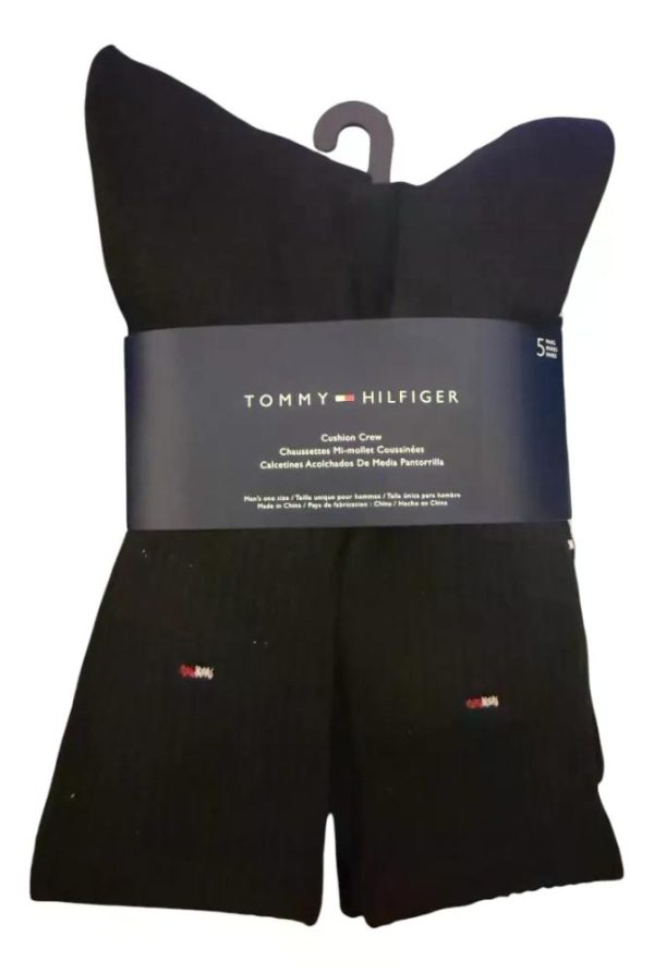 Pack X 5 Calcetas Tommy Hilfiger Lisas Negro Liso 40 A 45