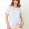 Polera Mujer Tommy Hilfiger Manga Corta Algodón Azul Claro Xs