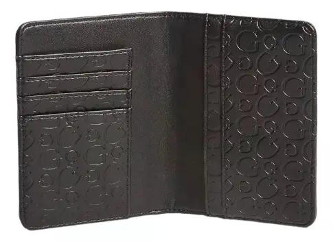 Porta Pasaporte Guess Negro Liso