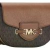Cartera Bandolera Michael Kors Jet Set Reed Para Mujer Marrón Monograma Dorado
