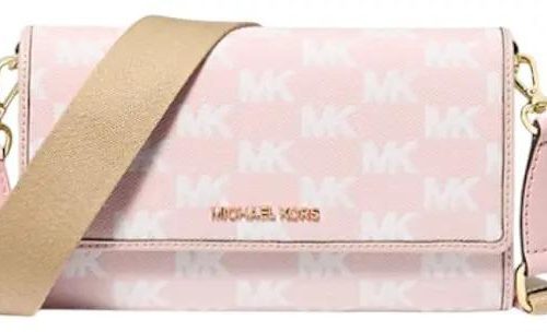 Cartera Crossbody Michael Kors Jet Set Rosa Para Mujer Rosa Monograma