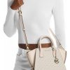Crossbody Y Cartera Michael Kors Modelo Avril Mediano Vainilla Monograma Dorado