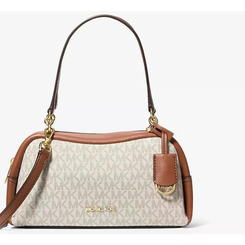 Cartera Crossbody Michael Kors Modelo Cicily Small Vainilla Monograma Dorados