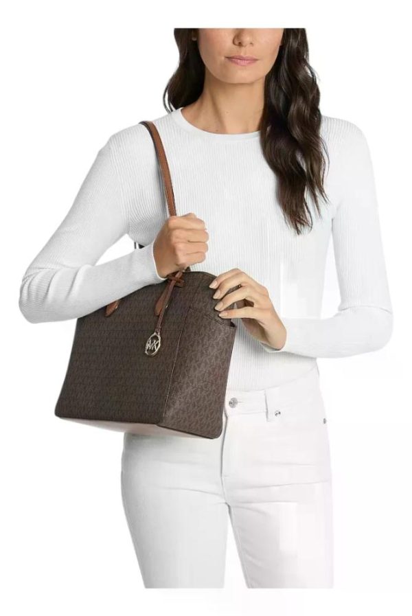Cartera Tote Michael Kors Modelo Marilyn Mujer Original Brown Monograma Dorado