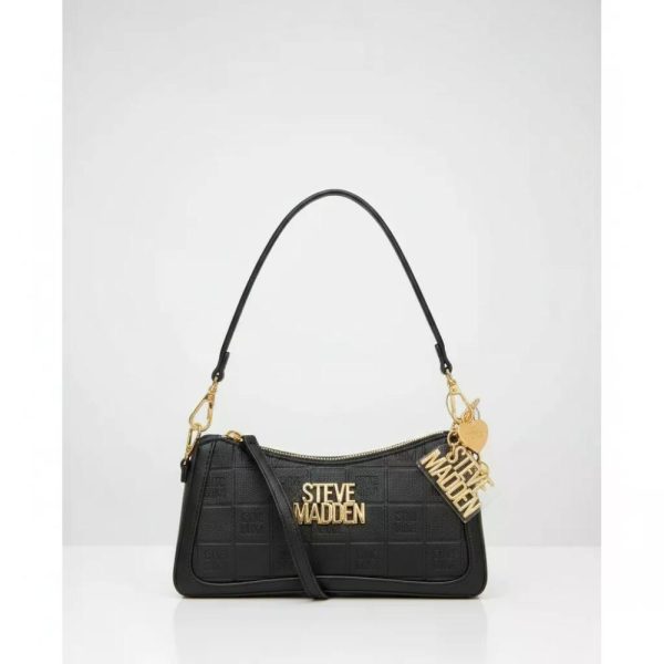 Cartera De Hombro Y Crossbody Steve Madden Modelo Hollywood Negro Dorados