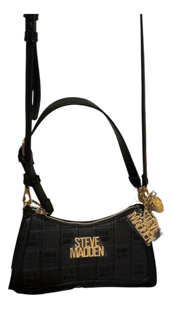 Cartera De Hombro Y Crossbody Steve Madden Modelo Hollywood Negro Dorados