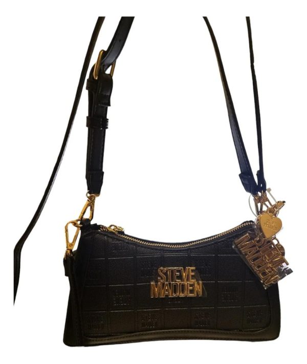 Cartera De Hombro Y Crossbody Steve Madden Modelo Hollywood Negro Dorados