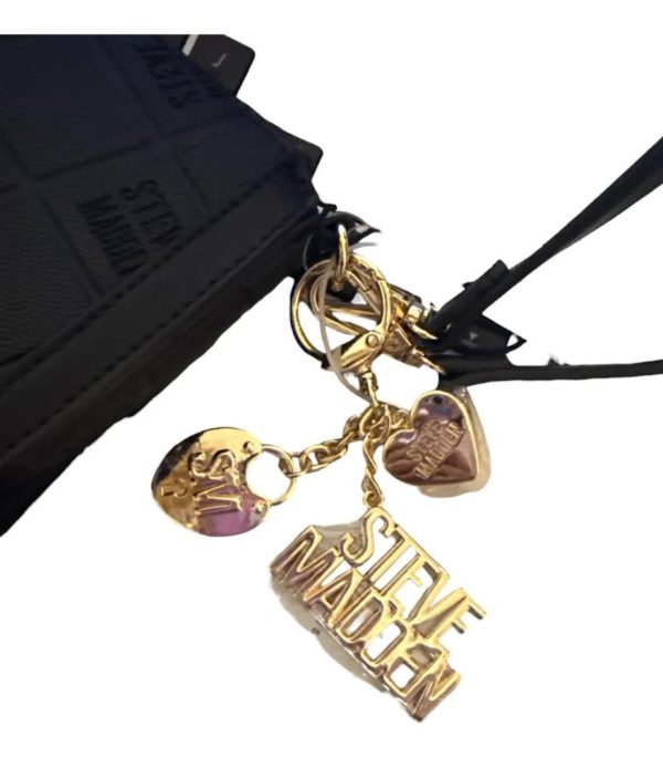 Cartera De Hombro Y Crossbody Steve Madden Modelo Hollywood Negro Dorados