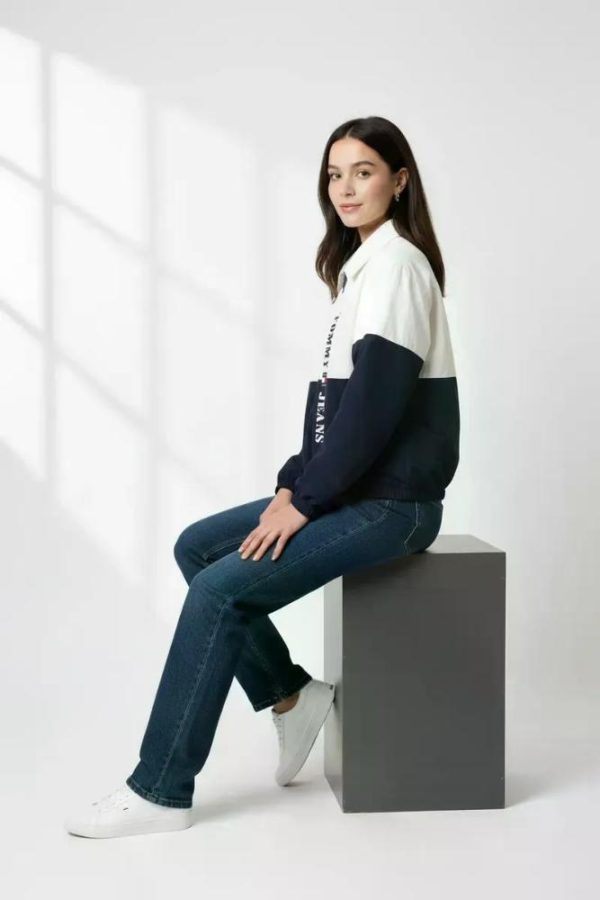 Chaqueta De Mujer Oversize Tommy Hilfiger Original Blanco Xs